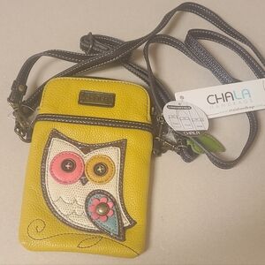 NEW with tags CHALA Owl purse crossbody yellow
